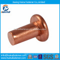 Copper plated flat head solid rivets